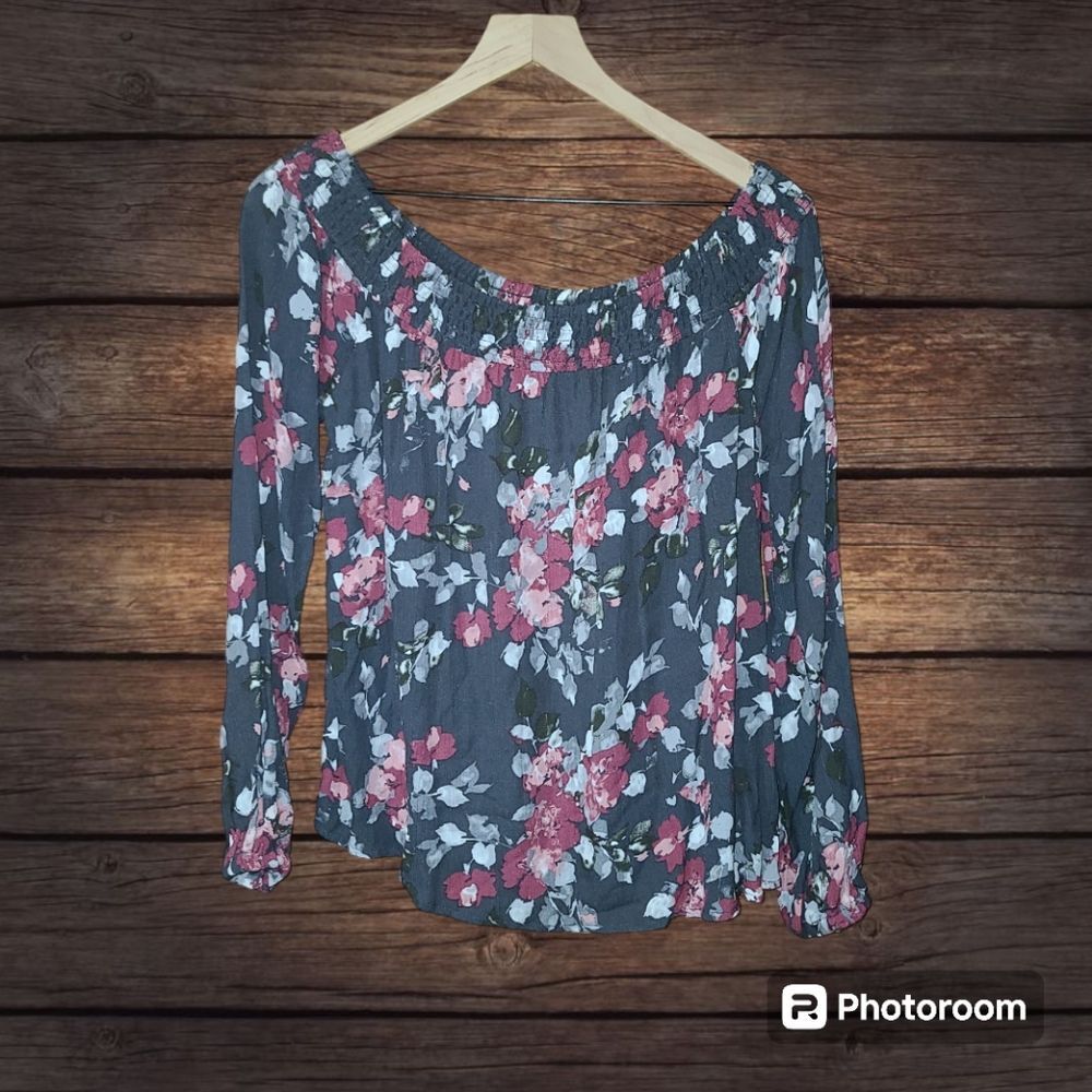 Cape Juby Floral Off The Shoulder Shirt Size M